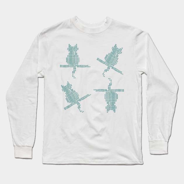 Funny Mint Cats Crafts Long Sleeve T-Shirt by technotext